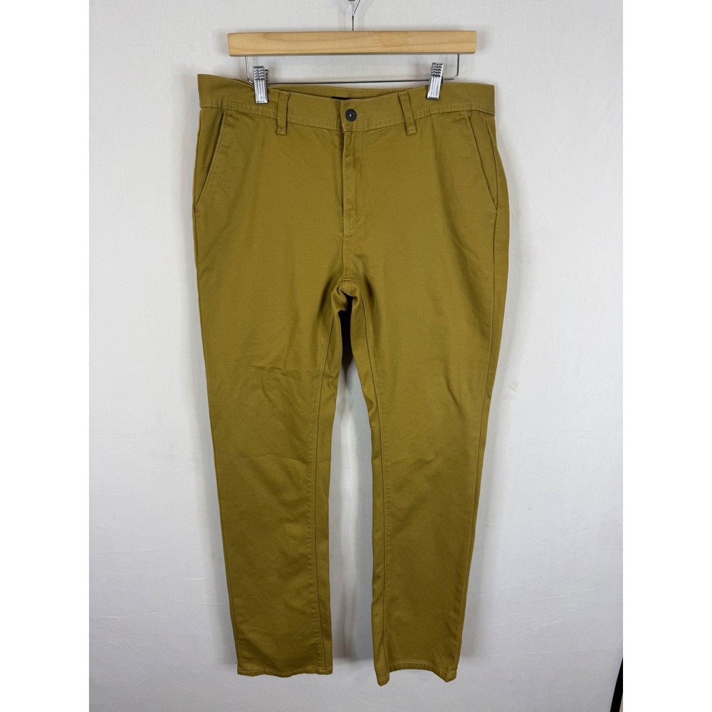 KR3W Denim KSLIM Mens Mustard Yellow Ochre Slim Fit Chino Skate Pants Size 34x32